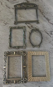 Lot Vintage Ornate Gold Metal Brass  Embossed Picture Frames Art Decor Jewel nh - Picture 1 of 12