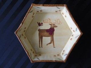 Plato de Navidad hexagonal de reno Debbie Mumm C-1015 para telas y manualidades Joann - Imagen 1 de 5