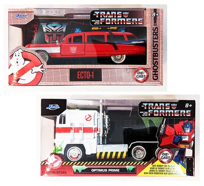 Jada Ghostbusters Transformers Mash Up Bundle – Ecto-1 & Optimus Prime 1:32 - Image 1 of 4