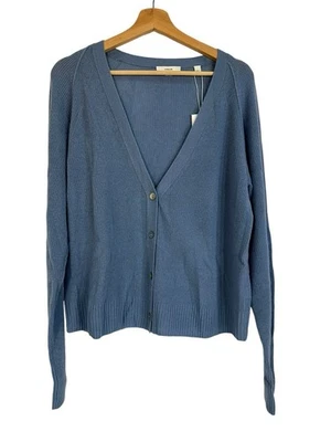 Cárdigan azul en polvo de lana/cachemira cuello en V manga raglán Vince $395 nuevo con etiquetas talla 2X Foto 1 de 4