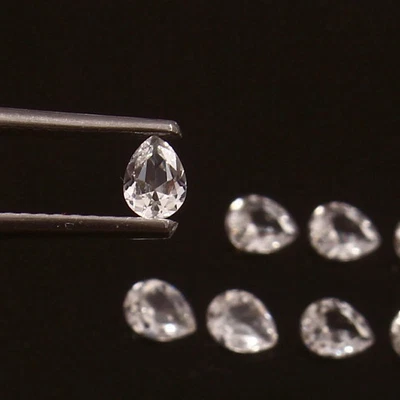 Lote de 60 piezas de piedras preciosas sueltas certificadas corte pera zafiro blanco natural de 5-6 quilates + regalo Foto 1 de 4