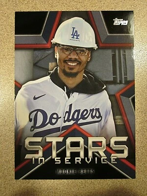 2021 TOPPS SERIES 1 #SIS-7 MOOKIE BETTS STARS IN SERVICE BLACK PARALLEL 073/299 - Image 1 of 2