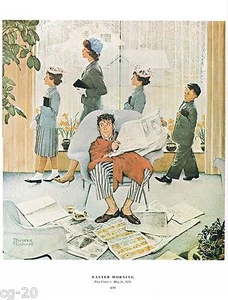 Norman Rockwell print: "SUNDAY MORNING" Easter church service religion God - Picture 1 of 1