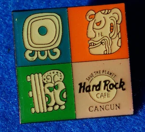 CANCÚN MÉXICO ANTIGUA CIUDAD MAYA SÍMBOLOS TALLADOS AZULEJO Hard Rock Café PIN TACK - Imagen 1 de 1