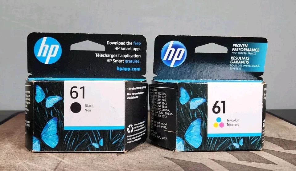 HP #61 2pack Combo Ink Cartridges 61 Black and Color - Expired 2023 - Image 1 of 4
