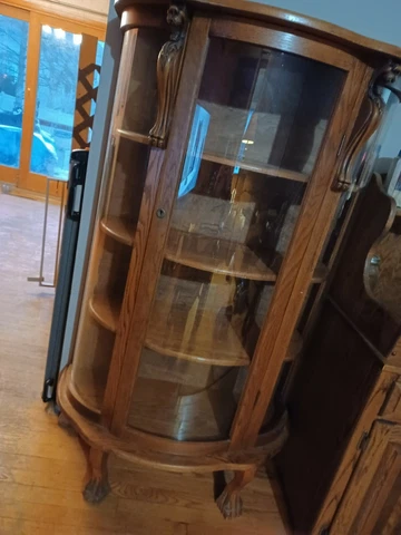 antique curved glass curio cabinet Cover