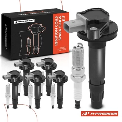 A-Premium 6x Bobina de encendido + 6x Bujía de iridio para Ford Taurus Lincoln MKS Foto 1 de 4