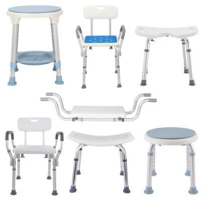 Duschhocker Badhocker 360° Drehbar Duschsitz Alu Verstellbar Duschstuhl bis136kg - Bild 1 von 4