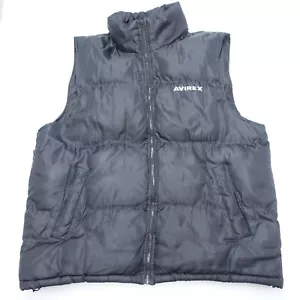Avirex Puffer Vest Jacket Men's XL Black Authentic Brand Full Zip Mock Neck - Picture 1 of 5
