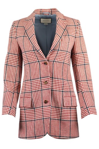 GUCCI BLAZER MISTO LANA A QUADRI IT 36 UK 4