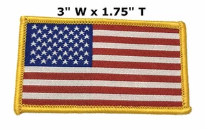 AMERIKANISCHE FLAGGE BESTICKT PATCH Haken Schleife GOLDRAND USA USA United States - Bild 1 von 12