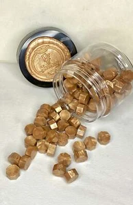 100 Count Champagne Gold Sealing Wax Beads - Picture 1 of 3