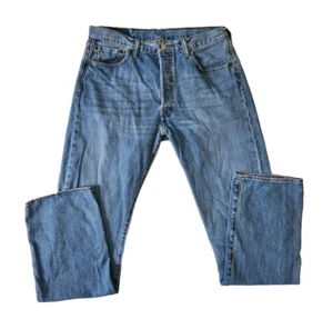 Levi's Men's 501 34x32 Original Straight Fit Medium Wash Denim Jeans - Picture 1 of 9
