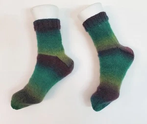 Hand Knitted Socks 100% Wool Multi color #W6 - Picture 1 of 10