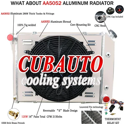 4-ROW RADIATOR FITS 80-87 OLDS CUTLASS BUICK REGAL/68-74 CHEVY NOVA/CAMINO 68-87 - Image 1 of 4