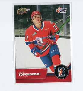 2021-22 Upper Deck CHL Exclusives variation #130 Luke Toporowski #'d 025/100