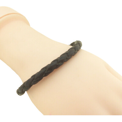 Tateossian Brown Leather Weave Braided Bracel...