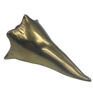 Vintage Hollywood Regency Brass Conch Shell Paperweight Sculpture India 5” - Picture 1 of 10