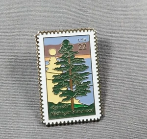 Michigan Statehood Stamp 22 USA Lapel Hat Jacket Pin - Picture 1 of 2