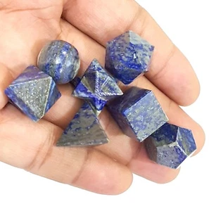 Lapis Lazuli Sacred Geometry Set, Chakra set for Spiritual Healing - Picture 1 of 9