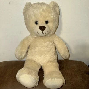 Build A Bear Workshop 2015 BABW White Ivory Teddy Bear Brown Nose & Eyes BAB Toy - Picture 1 of 8