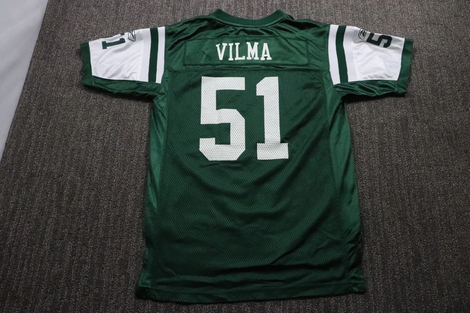 Camiseta Reebok NFL Equipment New York Jets Jonathan Vilma Juvenil Grande Verde Foto 1 de 4