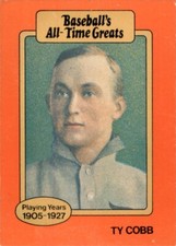 1987 Hygrade All-Time Greats Promos (Yellow Backs) Ty Cobb Detroit Tigers #NNO