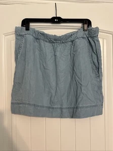 Banana Republic Chambray Denim Blue Mini Pull On Skirt Size L - Picture 1 of 3