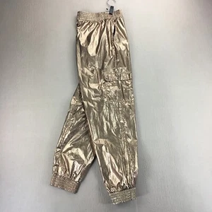 Pantalones de chándal Victoria's Secret deportivos cargo para mujer lámina dorada brillo metálico talla S - Imagen 1 de 18