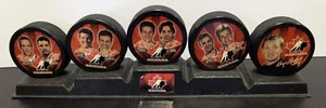 2002 McDonald s Olympics Team Canada Pucks Complete Set (5) With Stand - Picture 1 of 13