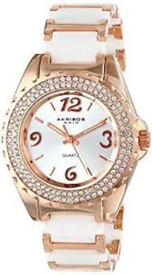 NEW Akribos XXIV AK514WTR Womens Ceramic Analog Display Japanese Quartz Watch - Image 1 of 4