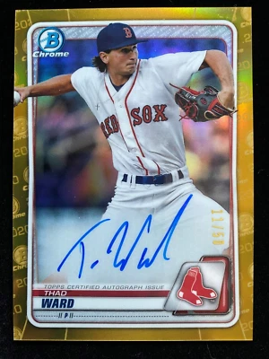 2020 Bowman Chrome THAD WARD 1st AUTO #CPA-TW GOLD REFRACTOR #11/50 Orioles SSP - Image 1 of 3