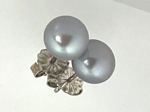 Sterling Silver Pearl Earrings Post Stud Stamped 925 - Picture 1 of 2