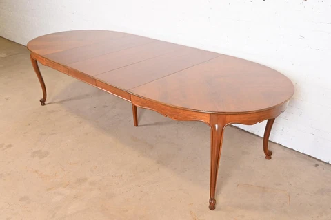 Kindel Furniture French Provincial Louis XV Cherry Wood Extension Dining Table Cover