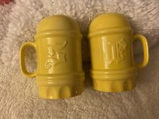 Vintage salt & pepper HOM Yellow with rubber stoppers farmhouse