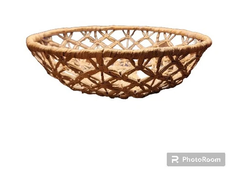Large Boho WOVEN BASKET 16” X 16" Wall Decor Fruit Catch All Basket Cover