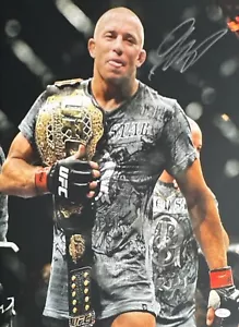 Georges ST - Pierre Signed 16x20 UFC Photo JSA W801508 - Picture 1 of 2