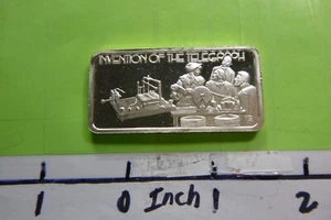 INVENTION OF THE TELEGRAPH AMERICA'S GREAT EVENTS 1975 RARE 999 SILVER BAR 3TH4 - Bild 1 von 2