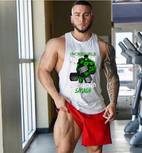 Men Workout Tank Top Sleeveless Gym Shirts Bodybuilding Fitness Muscle Tee Shirt