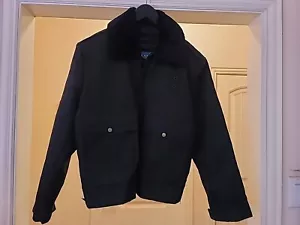 Bomber Jacket Black Security Law Enf Medium Removable Liner & Collar - Picture 1 of 10
