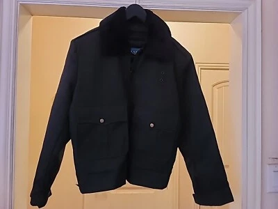 Bomber Jacket Black Security Law Enf Medium Removable Liner & Collar  - Image 1 of 4