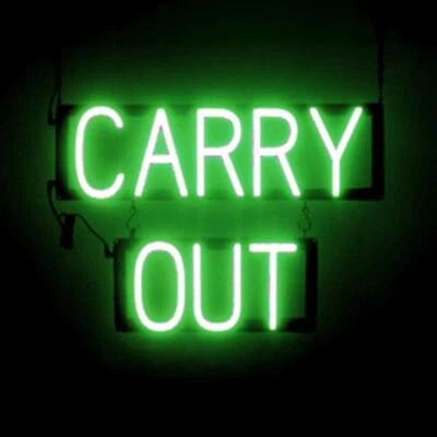 SpellBrite CARRY OUT Sign | Neon Carry Out Sign Look, LED Light | 21.4" x 15.0" - Image 1 of 4