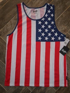 WOW T-shirt uomo bandiera americana BROOKLYN STOFFA stelle e righe taglia XL - Foto 1 di 4