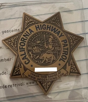 California Hiway Patrol (CHiPs) Star Badge Bronze Geocoin - Nuevo y sin activar Foto 1 de 3