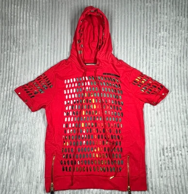 Cote de Nuits Distressed Short Sleeve Hoodie Men's L Urban Streetwear Festival - Image 1 of 4