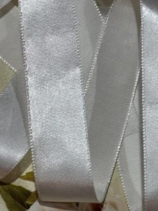Vintage Rayon Silk White Sheen Grosgrain Ribbon Trim 2 Yards x 1" Wedding - Picture 1 of 5