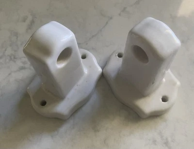 Винтажные белые фарфоровые держатели для полотенец - Изображение 1 из 2