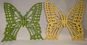 Vintage 1978 Dart Schmetterlinge grün und gelb 15" x 15" groß Nr. 7551 Retro - Bild 1 von 17