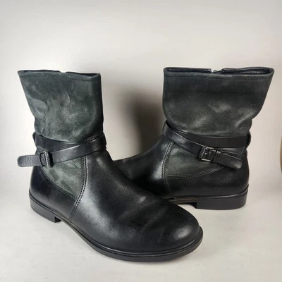 Zapato de moto de cuero negro ECCO para mujer talla 6 EU 37 Foto 1 de 4