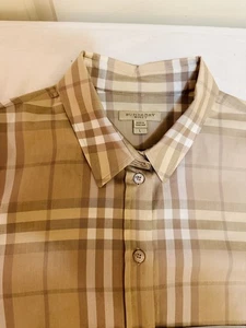 Womens Burberry Brit Nova Plaid Button Down Long Sleeve Shirt Blouse Large - Picture 1 of 12